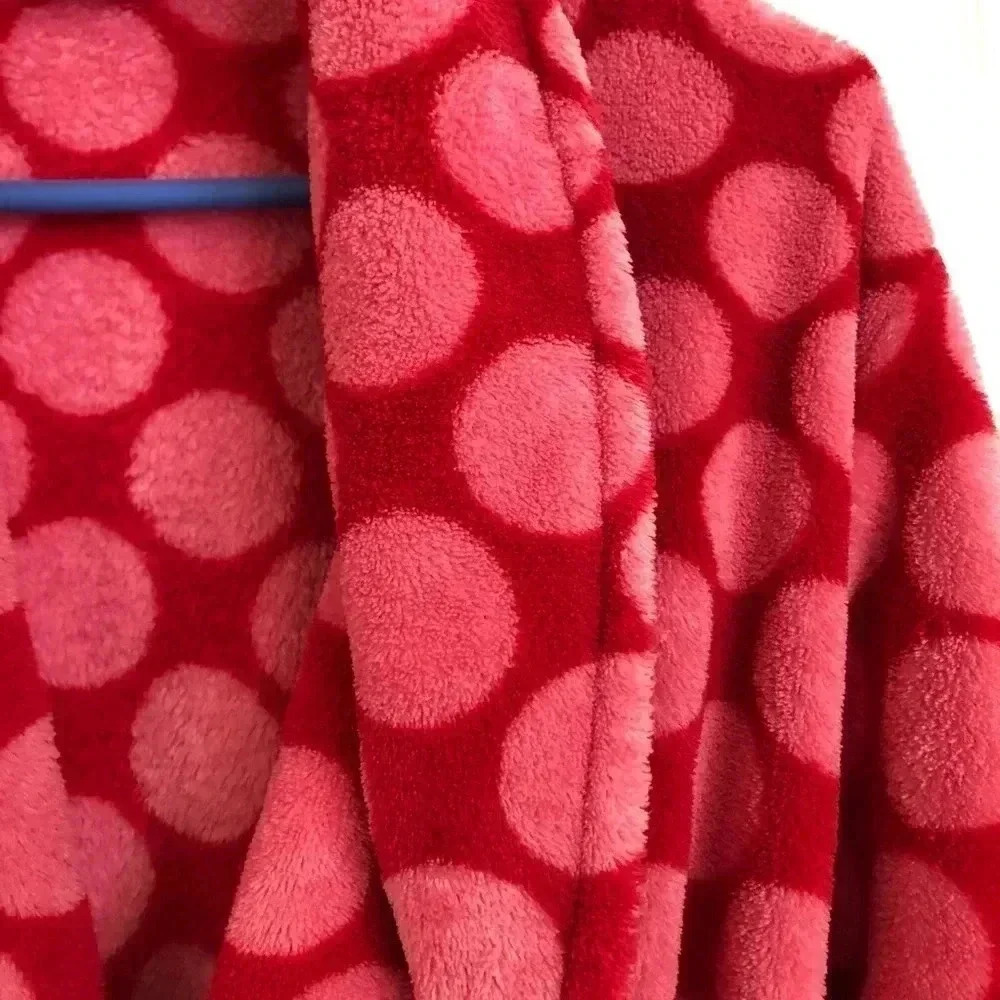La Senza Fuzzy Pink Polka Dot Bathrobe Size S/MED - Picture 6 of 16